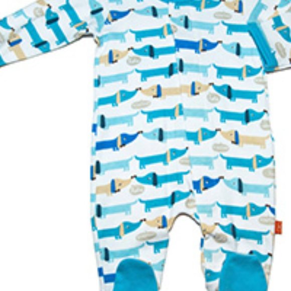 Magnificent Baby Blue Hot Dog Footie - Picture 2 of 2